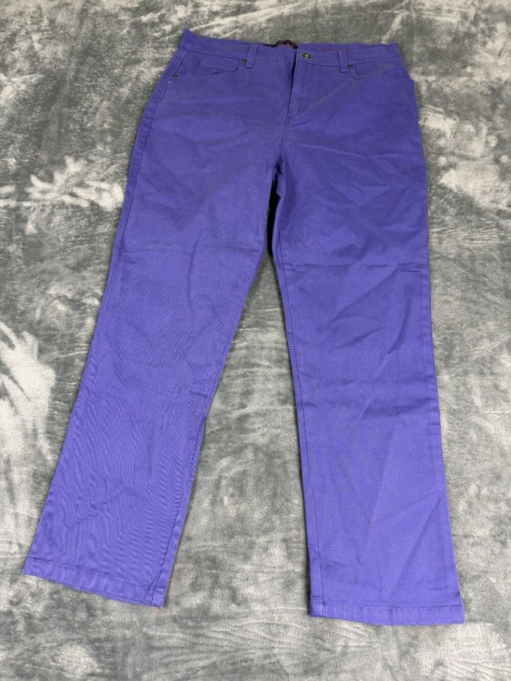 Gloria Vanderbilt Amanda Womens Purple Straight Leg Pants 14